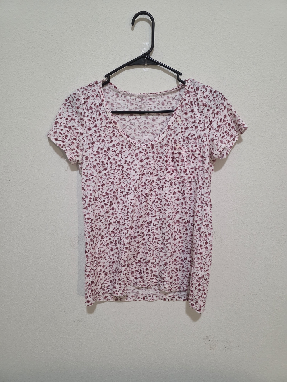 Caslon Pink Floral V-Neck Short Sleeve Tee